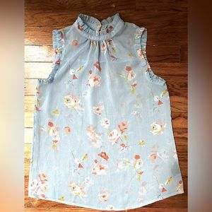Who What Wear Floral Sleeveless Blouse